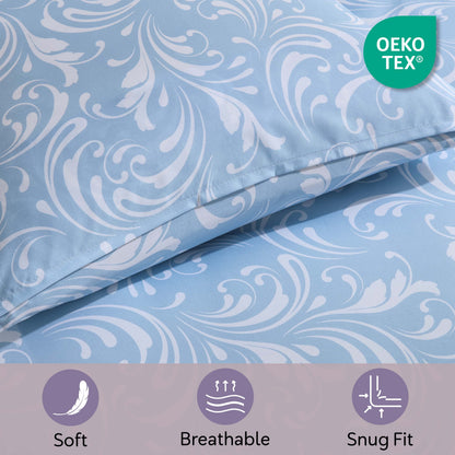 Queen Comforter Set, Biomorphic Design Queen Size Comforter Set, 7-Pc All Season Bedding Comforter Set, Blue