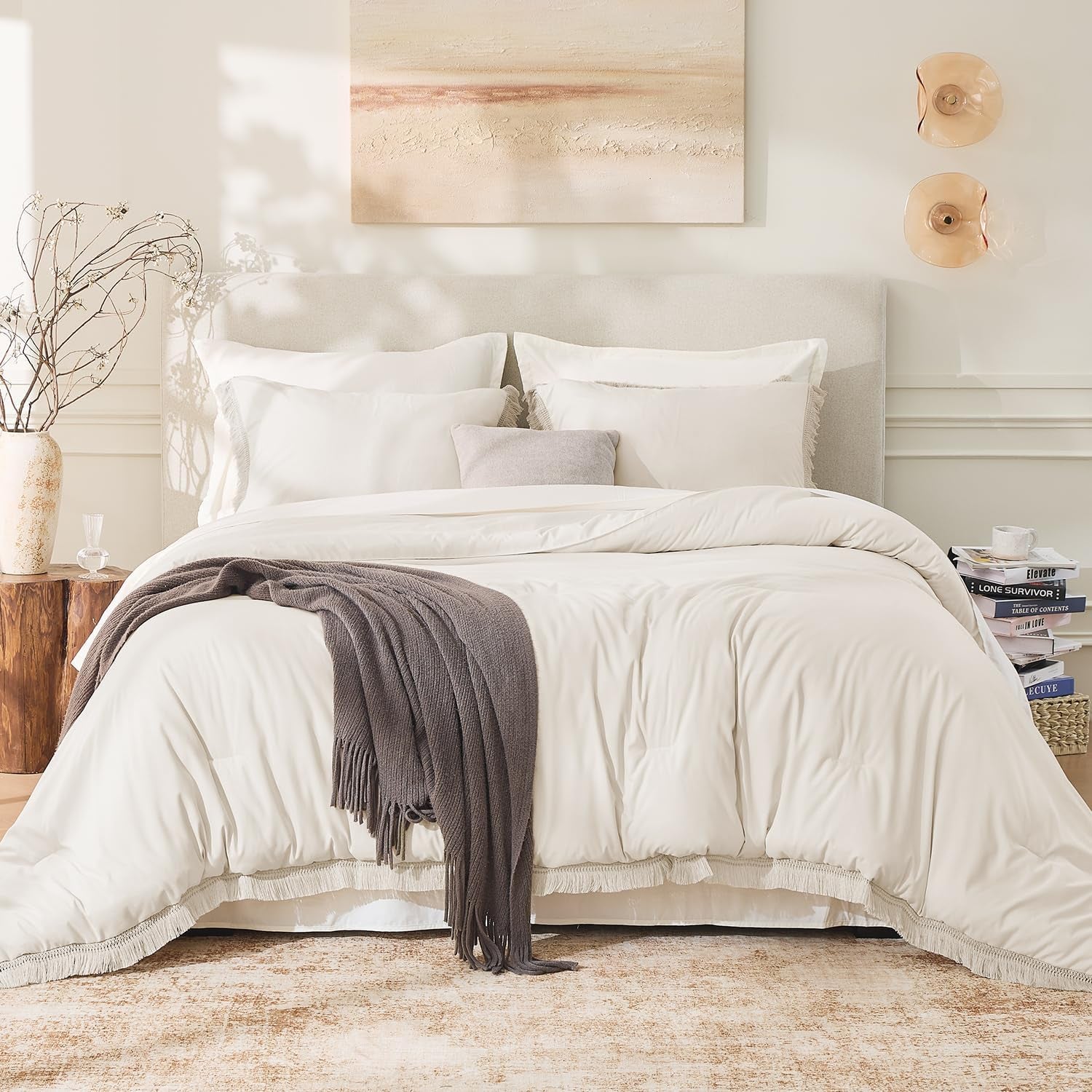 Beige Twin Comforter Set