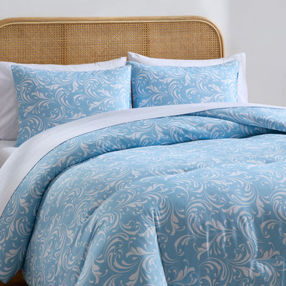 Queen Comforter Set, Biomorphic Design Queen Size Comforter Set, 7-Pc All Season Bedding Comforter Set, Blue