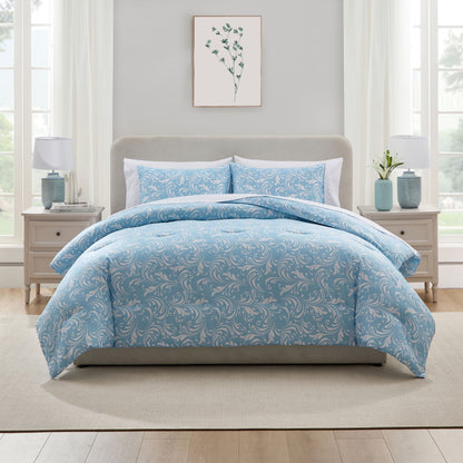 Queen Comforter Set, Biomorphic Design Queen Size Comforter Set, 7-Pc All Season Bedding Comforter Set, Blue